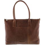 Plevier Dames Leather Tote Businessbag Parramatta 483 Cognac 15 inch