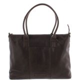 Plevier Dames Leather Tote Businessbag 483 Donkerbruin 15 inch